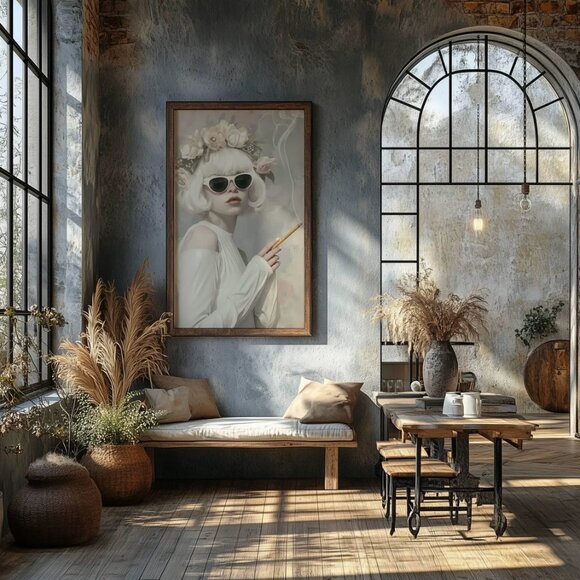 Original Floral Fashion Art Print + Digital Copy, Surreal Avant Garde - Picture 6 of 9